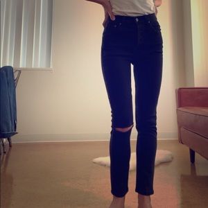 New Reformation High Waist Skinny Jeans Black